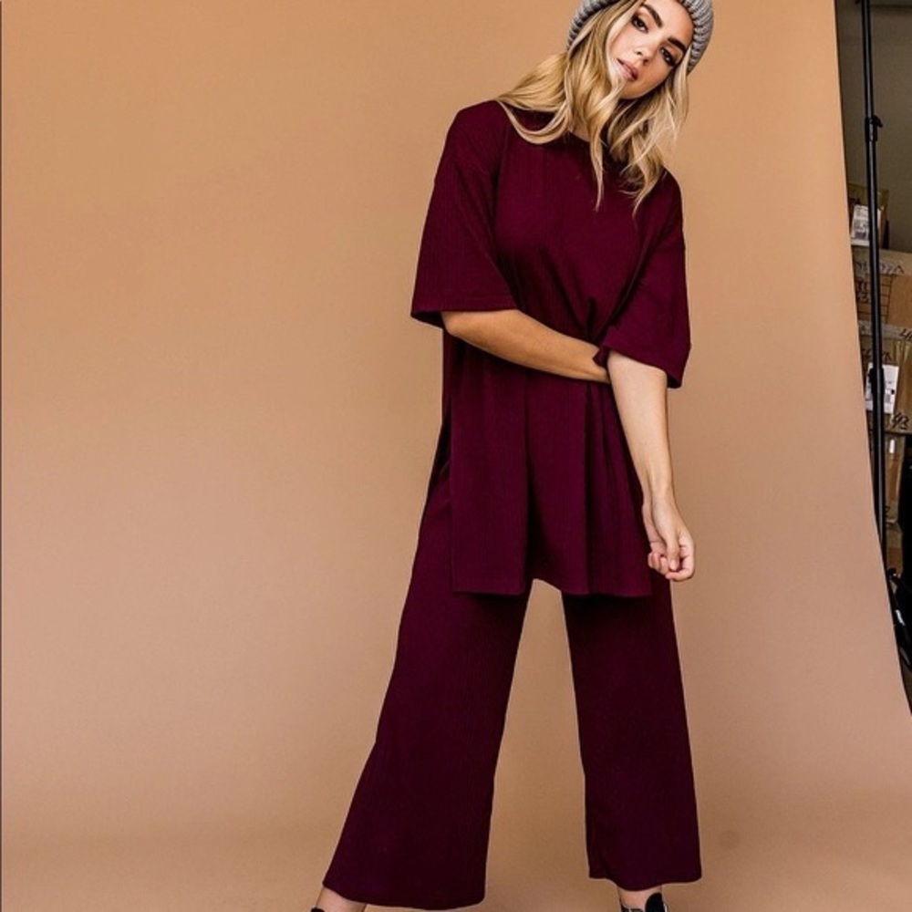 Dressed in LALA: Lex Ribbed Playsuit in Wine